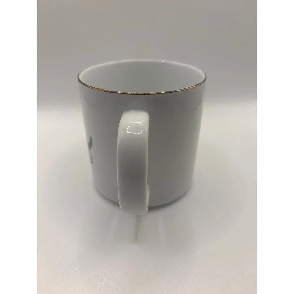West Elm Dapper Animal Mug Ram with Bow Tie Gold Rim Coffee Cup Rachel Kozlowski